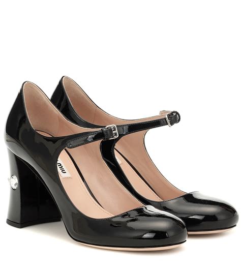 miu miu patent mary jane pumps